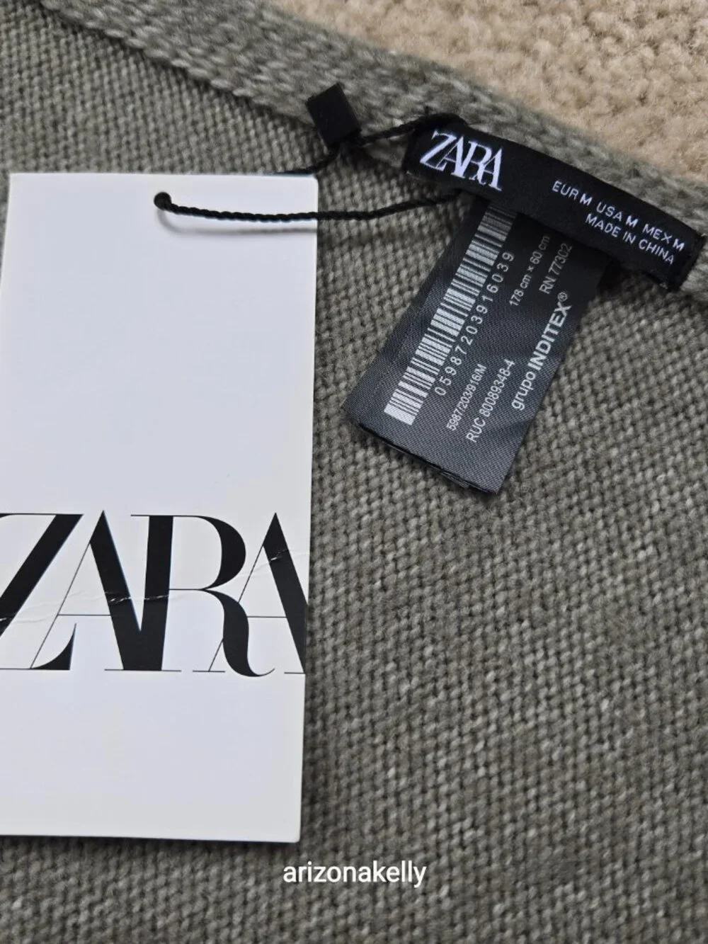 NWT Zara Knit Scarf Green - Picture 3 of 10